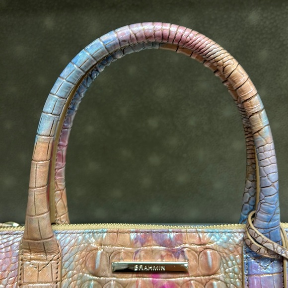 SOLD🔥🔥🔥Brahmin Caroline Croc-Embossed Leather Multicolor Satchel Shoulder Bag - Picture 13 of 15